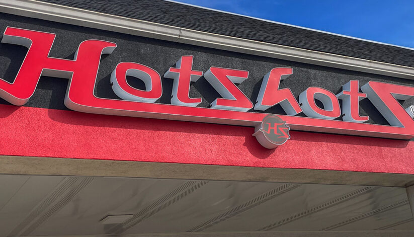Exterior of a Hotshots Bar & Grill location