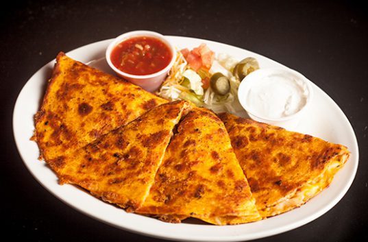 Blackened quesadilla.