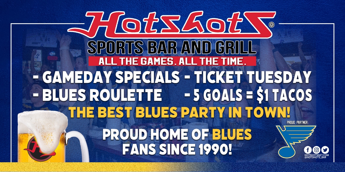 St Louis Blues Game Day Specials - Hotshots Sports Bar & Grill